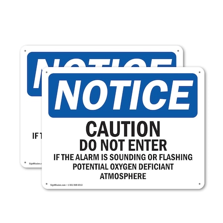 Signmission Caution Do Not Enter If Alarm Is Sounding OSHA Notice Sign, Plastic, 10in W x 7in L, 2PK OS-2PACK-NS-P-710-L-10470